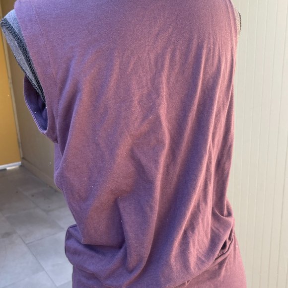 Athleta Tulip Sleeveless Ruched Dress Plum Purple Size ST Small Tall - Picture 3 of 9